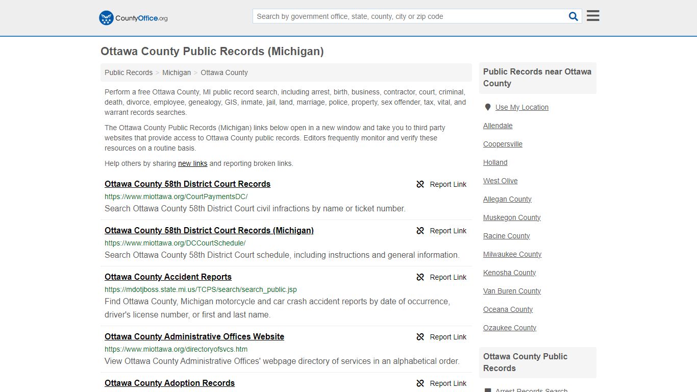 Ottawa County Public Records (Michigan) - County Office