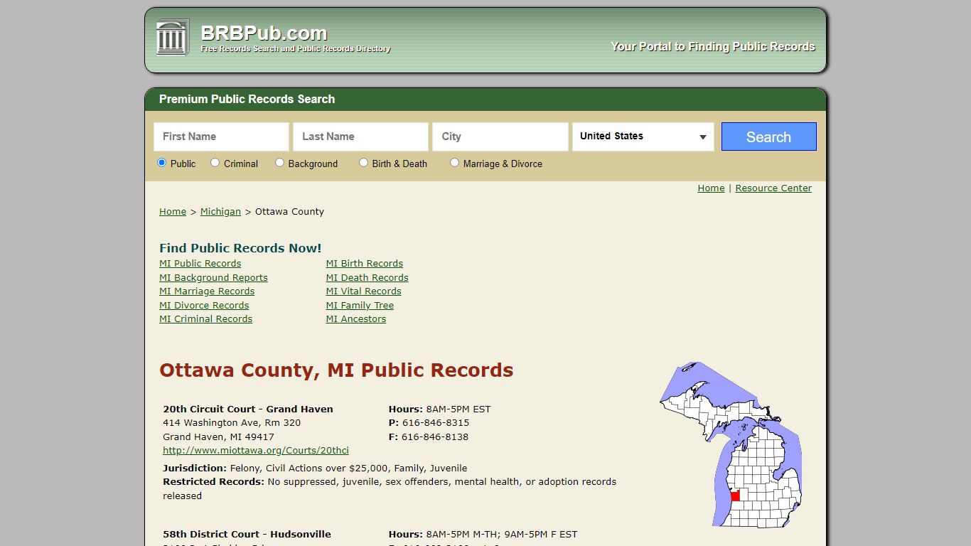 Ottawa County Public Records | Search Michigan Government Databases