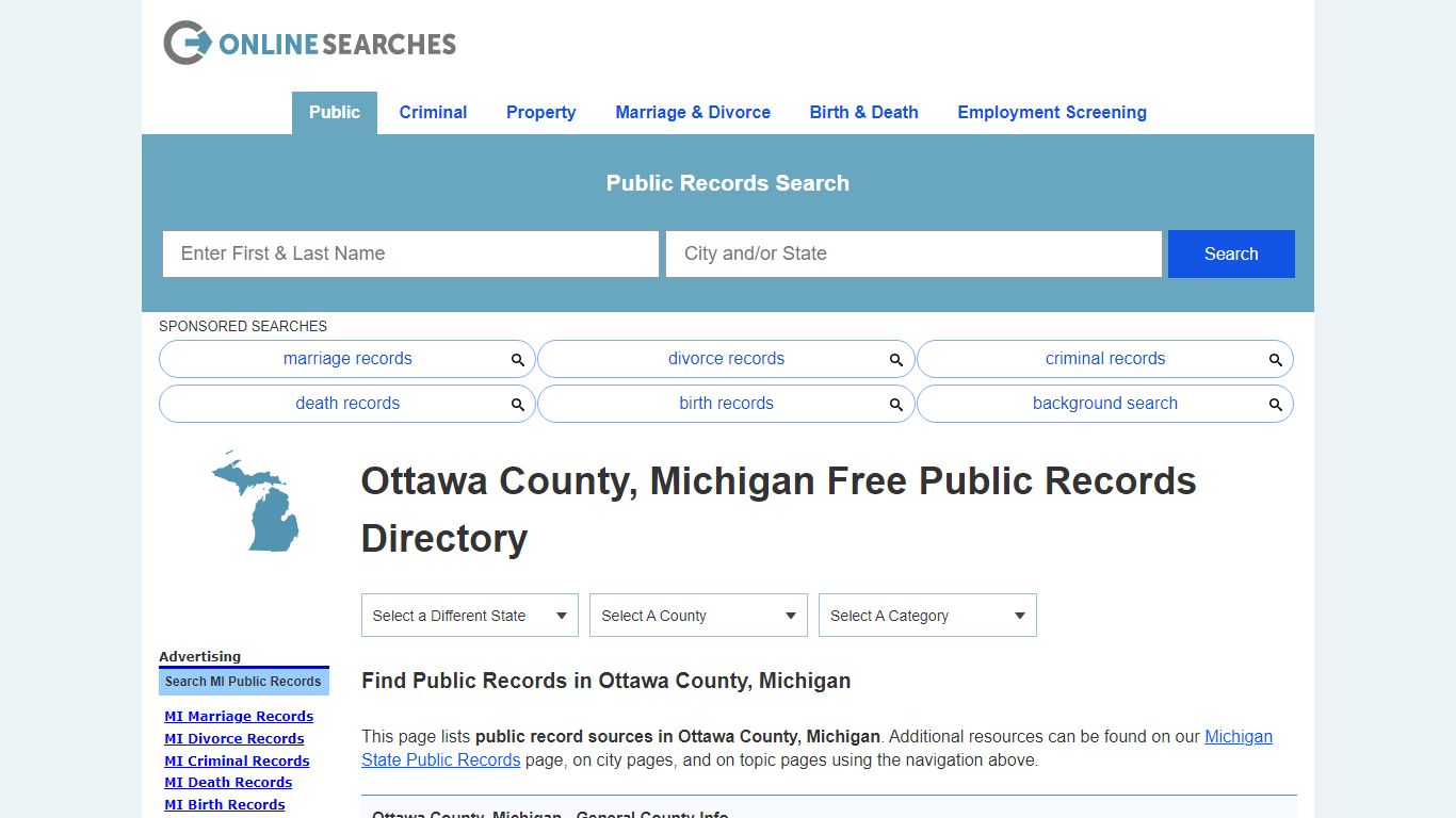 Ottawa County, Michigan Public Records Directory
