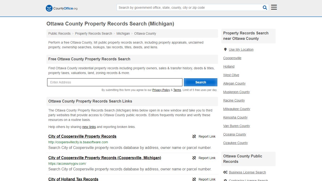 Ottawa County Property Records Search (Michigan) - County Office