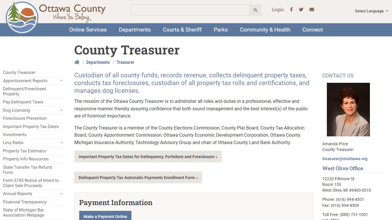 County Treasurer - Ottawa County, Michigan