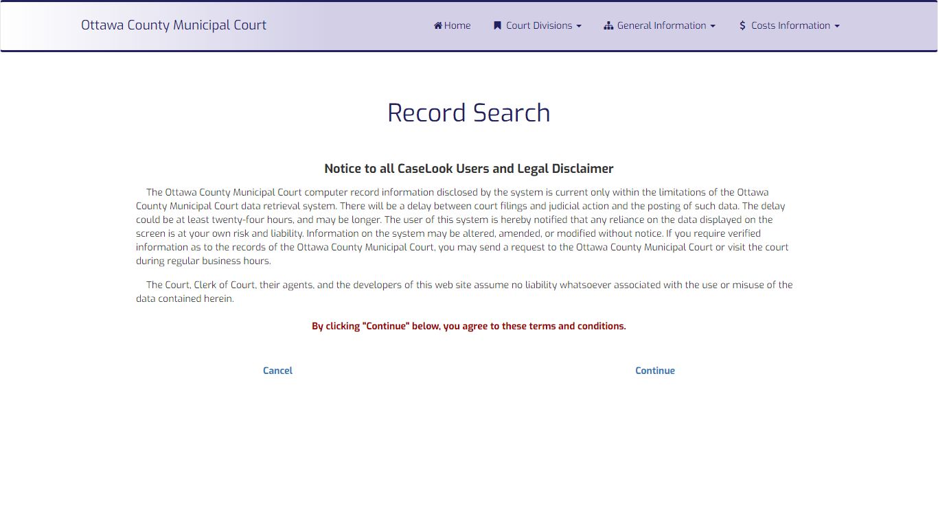 Ottawa County Municipal Court - Record Search